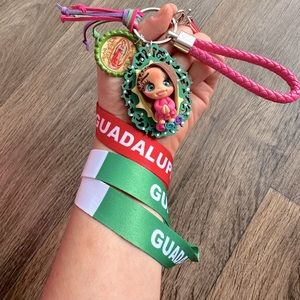 Virgin Mary keychain handmade porcelain key chain holder virgen Mary catholic